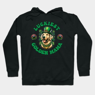 Luckiest Golden Mama - St Patricks Day Golden Retriever Hoodie